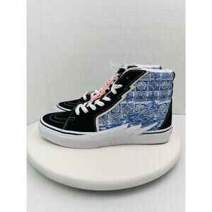 VANS Sk8-Hi Bolt Liquify Black Blue Suede Skateboard Shoes Mens 8.5 Womens 10